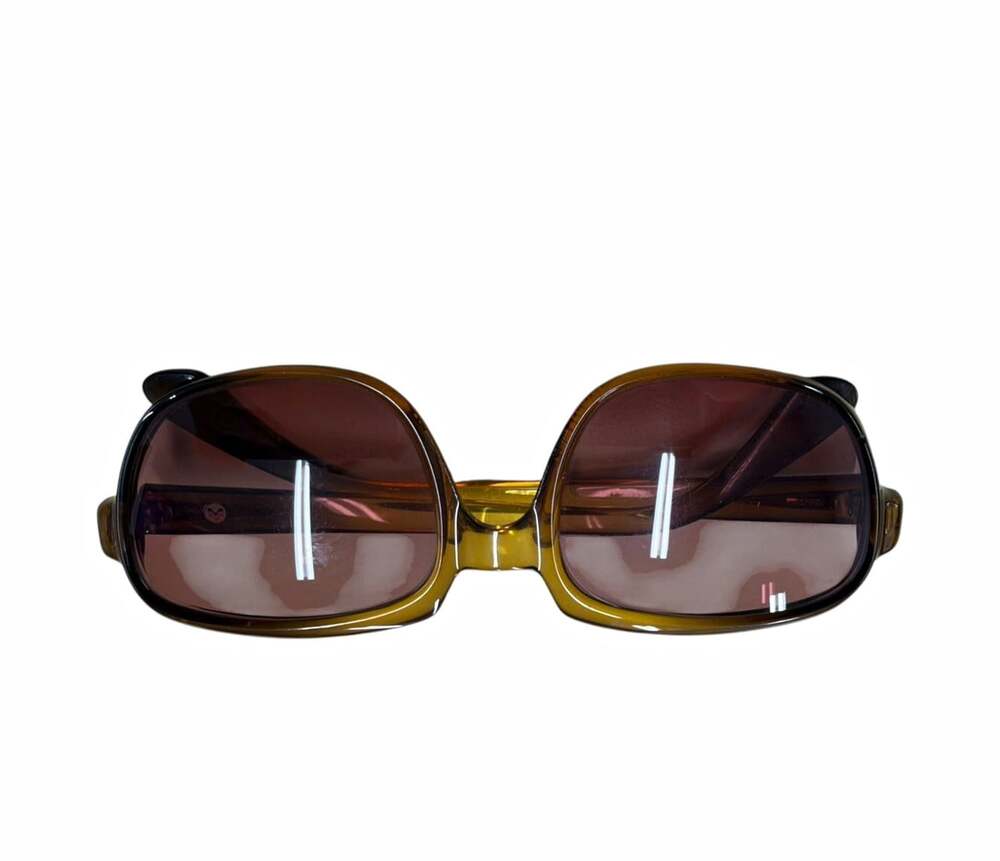 Vintage Style Oversized Square Sunglasses Amber Brown Translucent Retro Frames